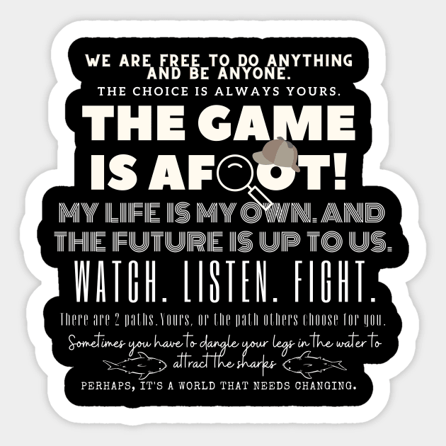 Enola Holmes Quotes Sticker by PodByAsh